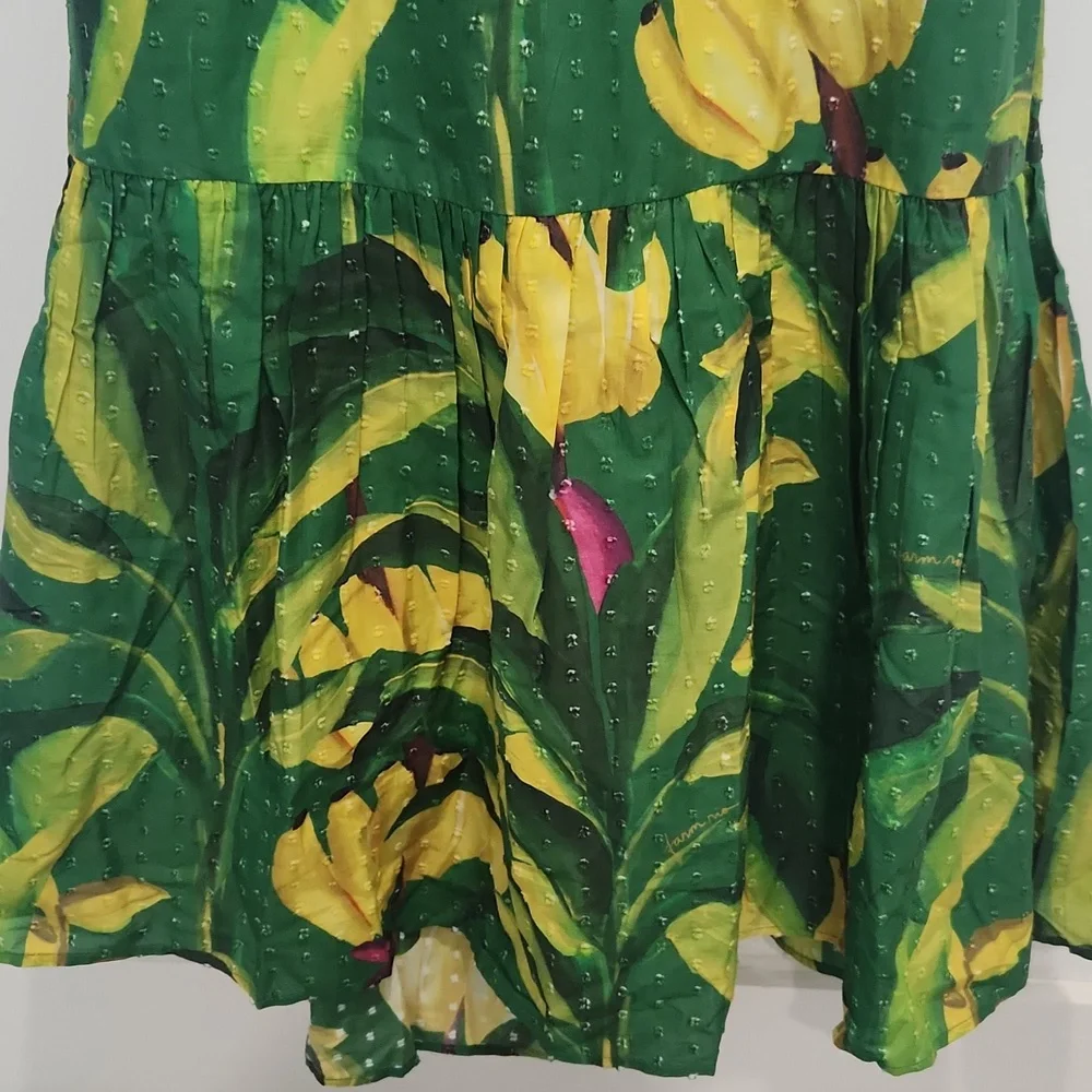 FARM Rio green banana aquarela midi dress - Picture 5 of 9